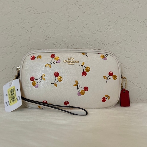 Coach Sadie Crossbody Clutch With Cherry Print - Picture 2 of 12